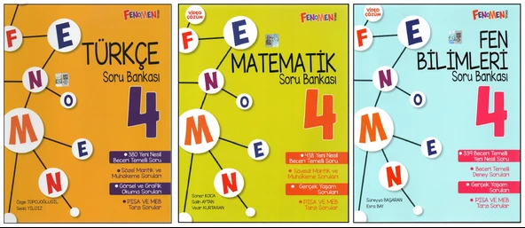 FENOMEN 4. SINIF TÜRKÇE+MATEMATİK+ FEN BİLİMLERİ (3 KİTAP) ürün görseli 1