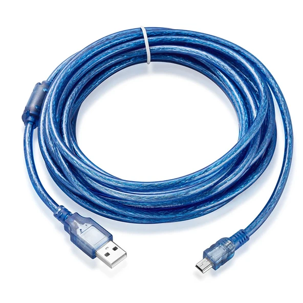 Mini usb şarj ve data kablosu 5 pin mini usb  to usb kablo 5m ürün görseli 1