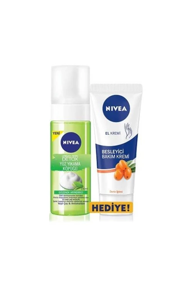 NIVEA Urban Skin Detox Yüz Yıkama Köpüğü 150 ml Deniz Iğdesi Besleyici Bakım Kremi 75 ml ürün görseli 1