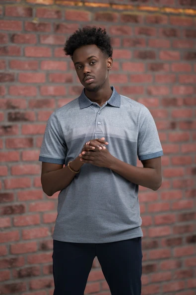 Advante Regular Fit Likralı Pano Desenli Polo Yaka T-shirt ürün görseli 1