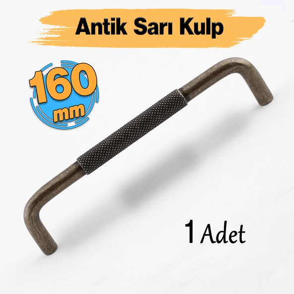 Uber Tırtıklı Antik Sarı Metal Kulp 160 mm 16 cm Mobilya Çekmece Mutfak Dolabı Dolap Modern Kapak ürün görseli 1