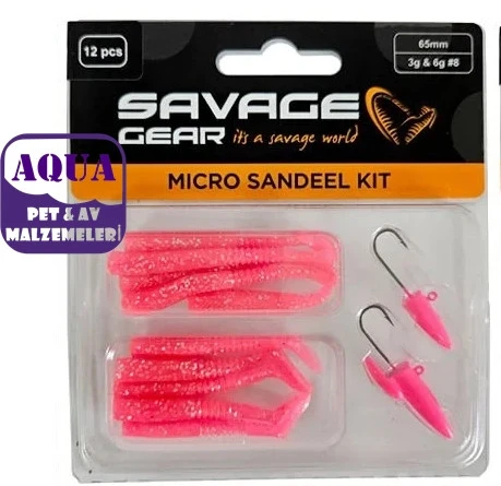 Savage gear Lrf Micro Sandeel Kit 12 Adet (1+1.5+5)  Sahte Balık Pink Pembe ürün görseli 1