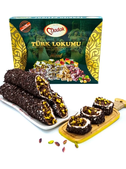 Dadak Lokum ve Kuruyemiş  Bitter Çikolata Kaplamalı Antep Fıstıklı Atom Lokum 5 KG ürün görseli 1