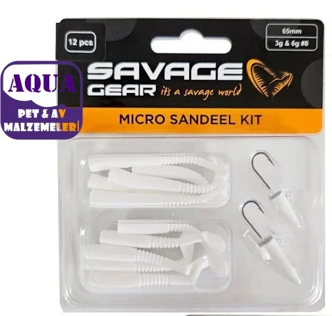 Savage gear Lrf Micro Sandeel Kit 12 Adet (1+1.5+5)  Sahte Balık White Beyaz ürün görseli 1