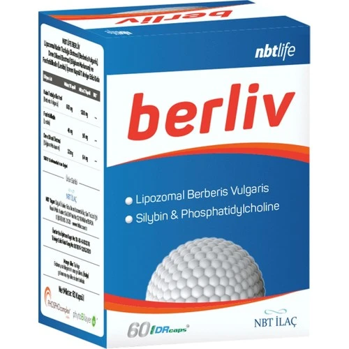 Nbt İlaç Berliv Lipozomal Berberin Takviye Edici Gıda 60 Kapsül ürün görseli 1