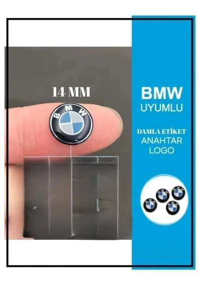 Bmw Logolu Anahtar Amblemi Logo 2 Adet 1.4 cm Damla Etiket ürün görseli 1