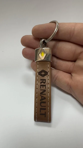 Renault ile uyumlu Yazılı Ve Logolu Anahtarlık (Kahverengi) ürün görseli 1