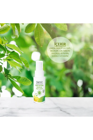INCIA %100 DOĞAL KORUYUCU VÜCUT LOSYONU SPREY YENİDOĞAN BEBEK ÇOCUK IÇİN LİMON OKALİPTUS 50 ML ürün görseli 1
