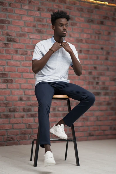 Advante Regular Fit Likralı Çizgili Polo Yaka T-shirt ürün görseli 1