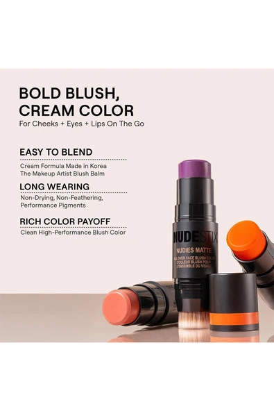 Nudestix Nudies Blush Mat Allık Stick Bubba 7GR - Resim 7