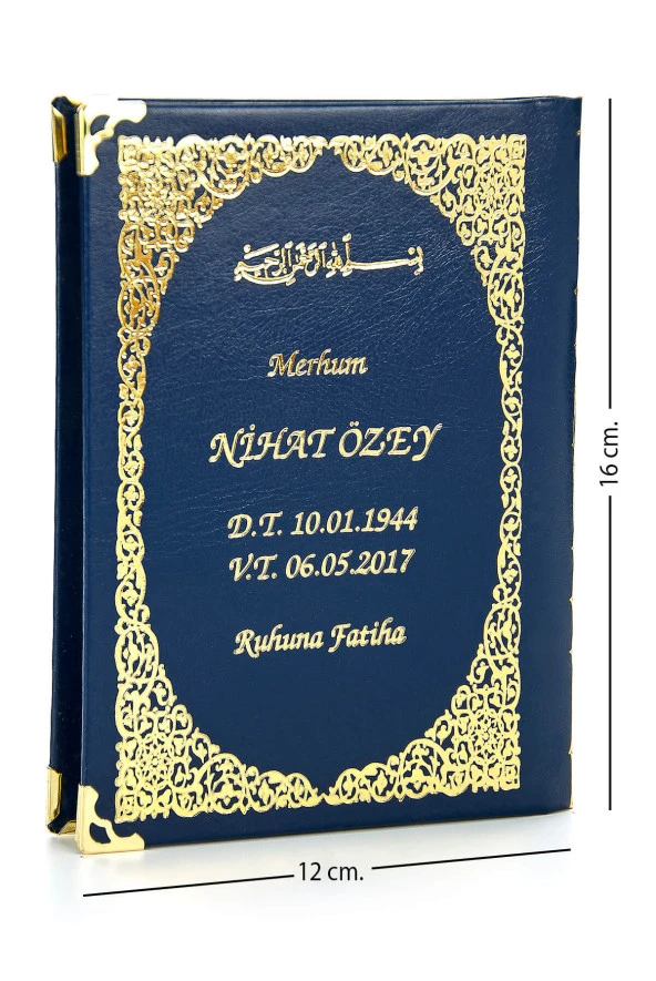 50 ADET - İsim Baskılı Ciltli Yasin Kitabı - Çanta Boy - Lacivert - 128 Sayfa - Mevlit Hediyeliği ürün görseli 1