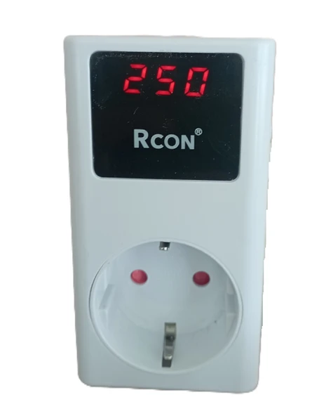 Rcon ayarlanabilir voltaj akım koruma prizi ev tipi tek faz led ekranlı çocuk yıldırım koruma ürün görseli 1