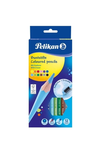 Pelikan Silgili Kuru Boya Kalemi 12 Li P-700689 ürün görseli 1