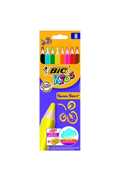 Bic Kids Süper Soft Boya Kalemi 8 Li 9E+06 ürün görseli 1