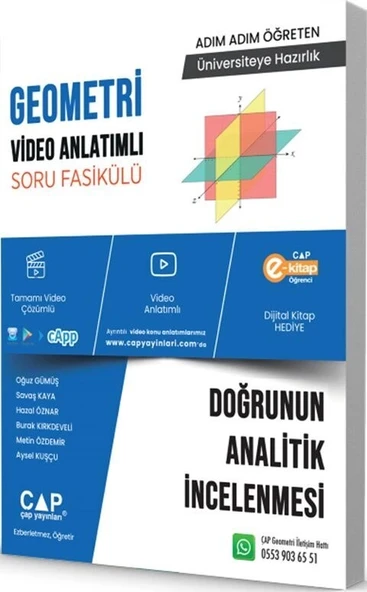 Çap Üniv Sın Haz.Matematik Doğrunun Analitik İncelenmesi ürün görseli 1