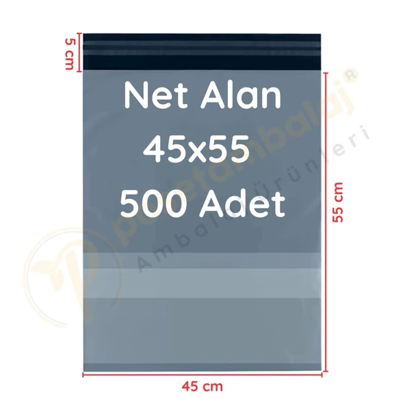 45x55+5 cm (45x60) Cepli Kargo Poşeti 500 Adet ürün görseli 1