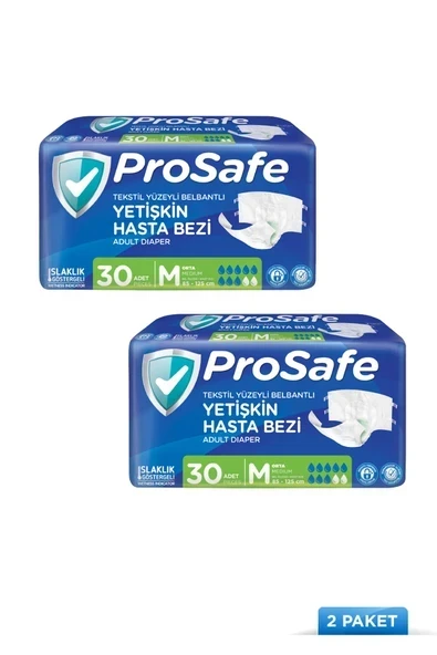 Prosafe Belbantlı Orta Boy M 30'lu 2 Adet Hasta Bezi ürün görseli 1