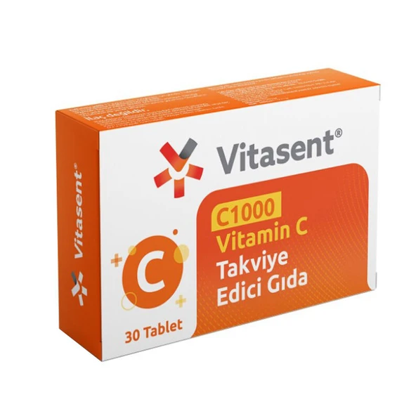 Vitasent C1000 Vitamin C Takviye Edici Gıda 30 Tablet ürün görseli 1