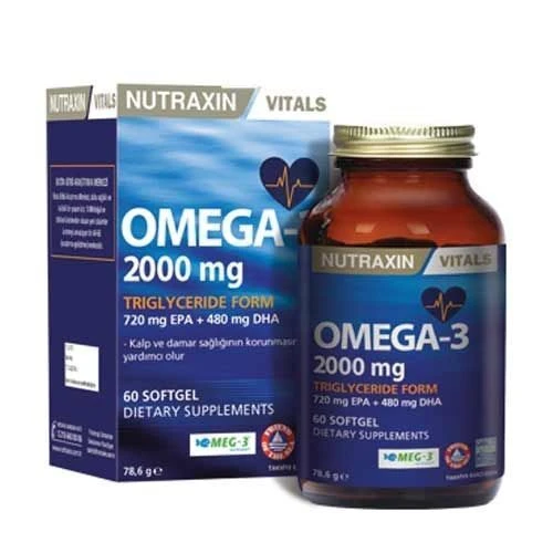 Nutraxin Omega 3 Balık Yağı 2000 mg 60 SoftGel ürün görseli 1