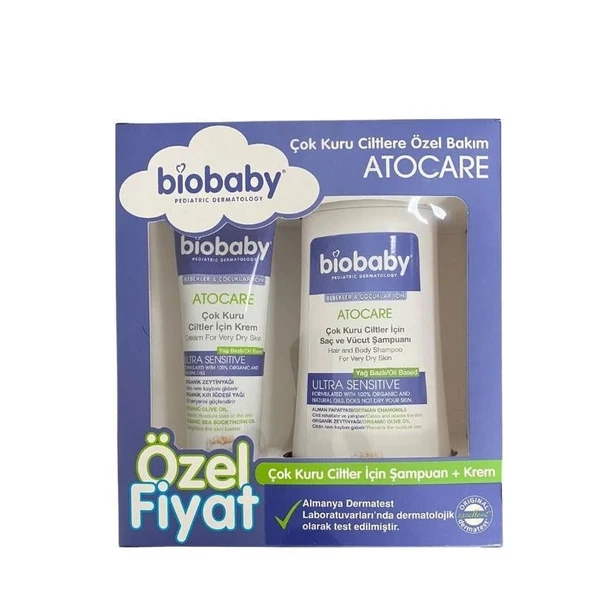 Biobaby Kuru ve Çok Kuru Ciltler için Şampuan ve Krem SETİ ürün görseli 1