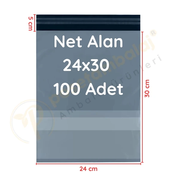 24x30+5 cm (24x35) Cepli Kargo Poşeti 100 Adet ürün görseli 1