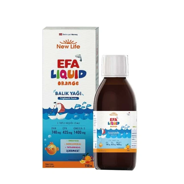New Life Efa Liquid Balık Yağı Sıvı 150 ml - Portakal ürün görseli 1