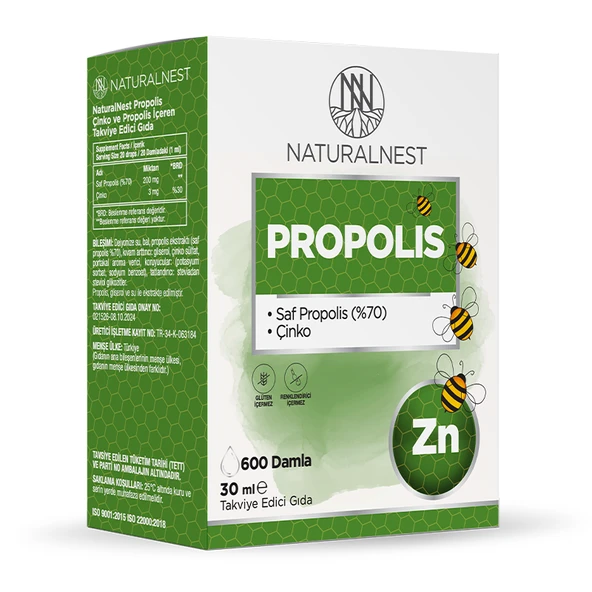 Naturalnest Propolis ve Çinko İçeren Takviye Edici Gıda 30 ml ürün görseli 1