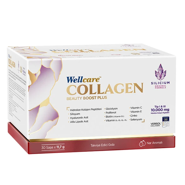Wellcare Collagen Beauty Boost Plus 10.000 mg 30 Saşe Nar Aromalı ürün görseli 1