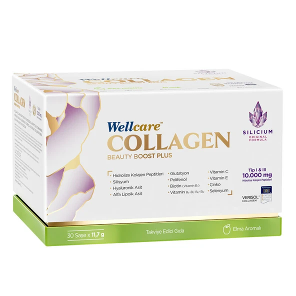 Wellcare Collagen Beauty Boost Plus 10.000 mg 30 Saşe Elma Aromalı ürün görseli 1