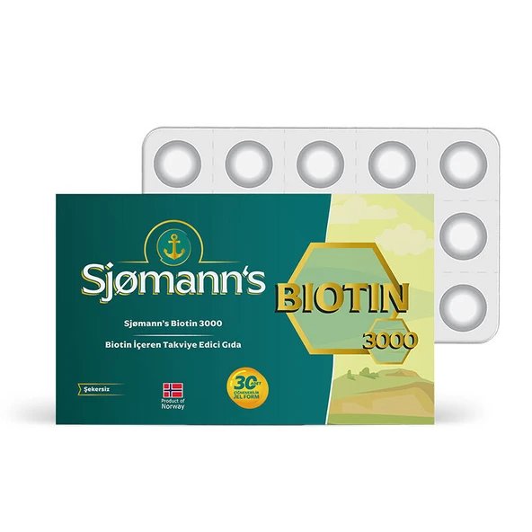 Sjomann’s Biotin 3000 İçeren Takviye Edici Gıda 30 Adet Çiğnenebilir Jel Form ürün görseli 1