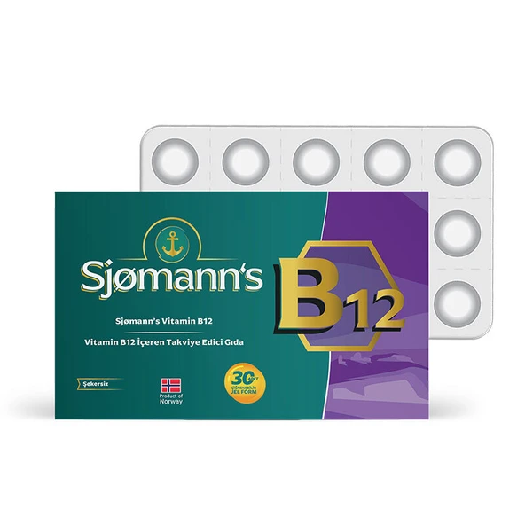 Sjomann’s Vitamin B12 İçeren Takviye Edici Gıda 30 Adet Çiğnenebilir Jel Form ürün görseli 1