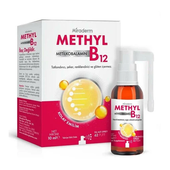 Miraderm Methylcobalamin B12 Takviye Edici Gıda 10 ml ürün görseli 1