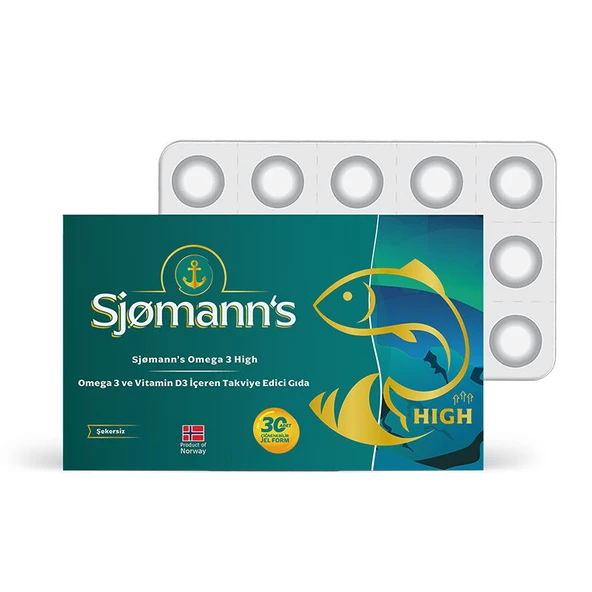 Sjomann’s Omega 3 ve Vitamin D3 İçeren Takviye Edici Gıda 30 Adet Çiğnenebilir Jel Form ürün görseli 1