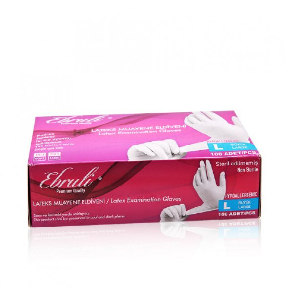 LATEX ELDİVEN AMELİYAT ELDİVENİ PUDRALI ELDİVEN 100LÜ PAKET - Resim 2