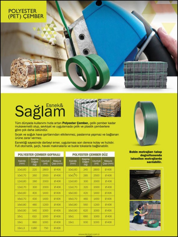 POLYESTER YEŞİL PET ÇEMBER 19MM ÜCRETSİZ KARGO - Resim 2