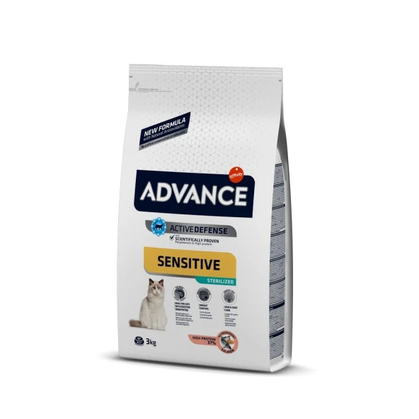 Advance Sensitive Setrilized Somonlu Kısır Kedi Maması 3 Kg ürün görseli 1