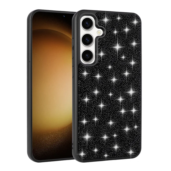 Samsung Galaxy S25 Kılıf Parlak Taşlı Tasarım Pırlanta Kapak ürün görseli 1