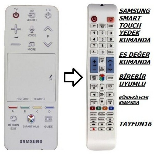 SAMSUNG AKILLI KUMANDA AA59-00775A - AA59-00774A-YEDEK KUMANDA ürün görseli 1