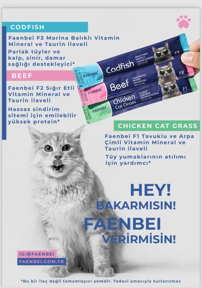 Ödül Kreması Kedi Faenbei 60 adet ürün görseli 1