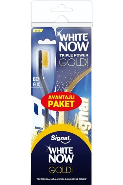 Signal White Now Gold Diş Macunu 75 ml + Orta Fırça Set ürün görseli 1