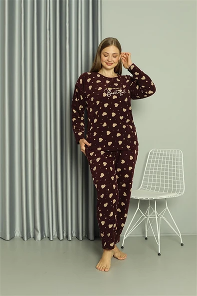 Moda Çizgi Welsoft Polar Kadın Büyük Beden Pijama Takımı 808041 ürün görseli 1