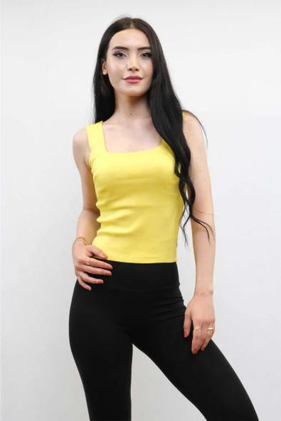 Moda Çizgi Triko Atlet Sarı ürün görseli 1