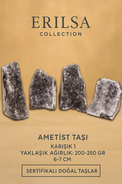 Sertifikalı Ametist Taşı Kütlesi 200-250 Gr – Doğal Ham Kristal Şifa Taşı Stresi Azalt Huzur Ver ürün görseli 1