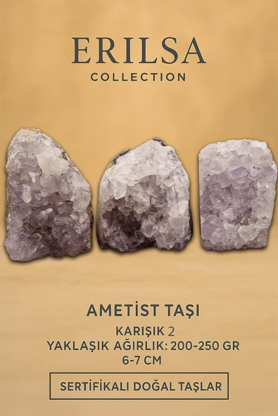 Sertifikalı Ametist Taşı Kütlesi 200-250 Gr – Doğal Ham Kristal Şifa Taşı Stresi Azalt Huzur Ver ürün görseli 1