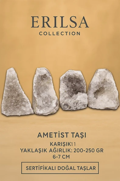 Sertifikalı Ametist Taşı Kütlesi 200-250 Gr – Doğal Ham Kristal Şifa Taşı Stresi Azalt Huzur Ver ürün görseli 1