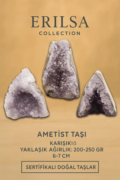Sertifikalı Ametist Taşı Kütlesi 200-250 Gr – Doğal Ham Kristal Şifa Taşı Stresi Azalt Huzur Ver ürün görseli 1