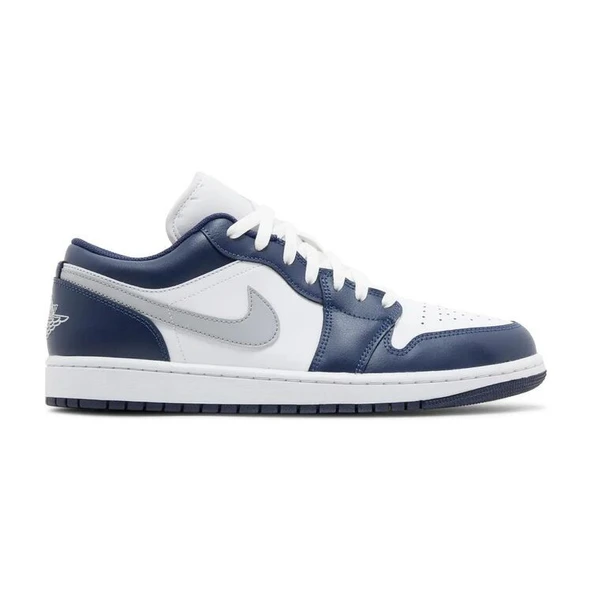 Air Jordan 1 Low Midnight Navy White Wolf Grey ürün görseli 1