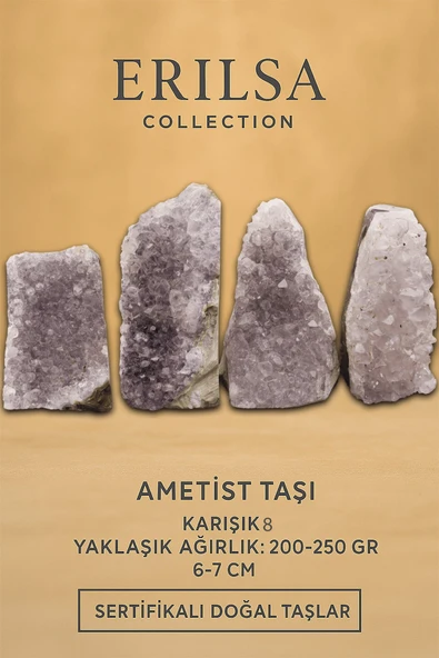 Sertifikalı Ametist Taşı Kütlesi 200-250 Gr – Doğal Ham Kristal Şifa Taşı Stresi Azalt Huzur Ver ürün görseli 1