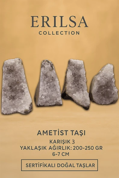 Sertifikalı Ametist Taşı Kütlesi 200-250 Gr – Doğal Ham Kristal Şifa Taşı Stresi Azalt Huzur Ver ürün görseli 1