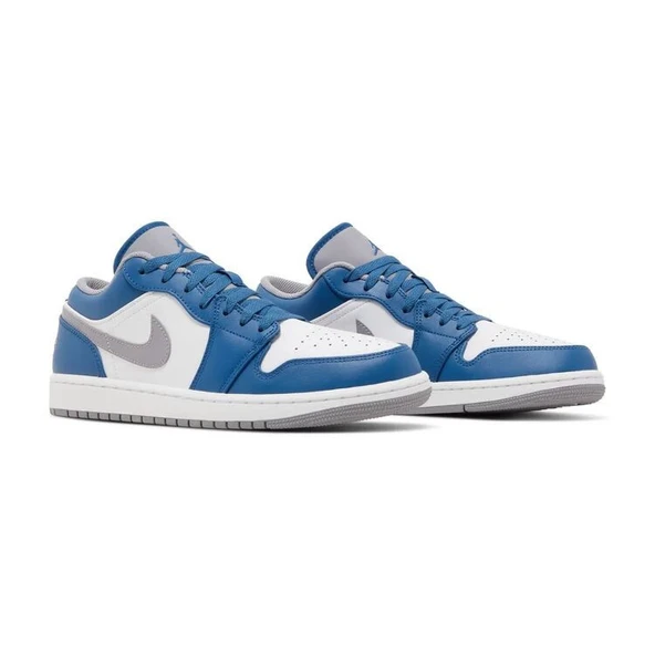 Air Jordan 1 Low True Blue Cement - Resim 3